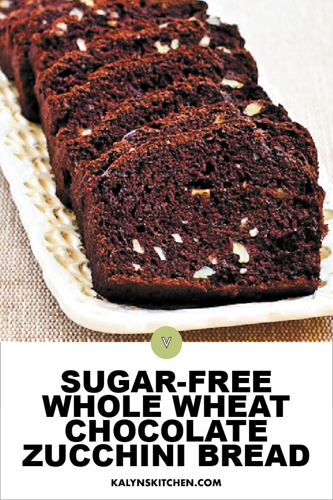 Pinterest image of Sugar-Free Whole Wheat Chocolate Zucchini Bread
