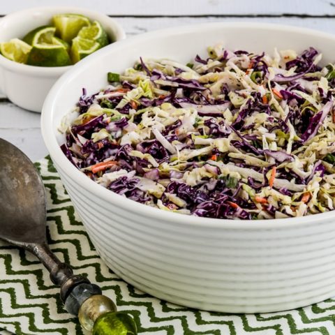 Spicy Lime Coleslaw square image of finished salad