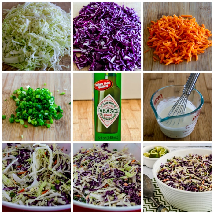 Spicy Lime Coleslaw process shots collage