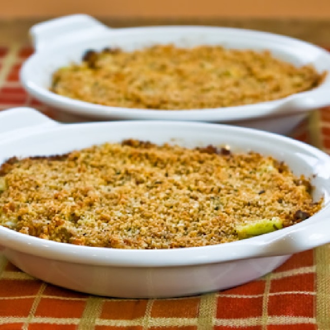 Artichoke Hearts Au Gratin square thumbnail image of finished recipe in two gratin dishes