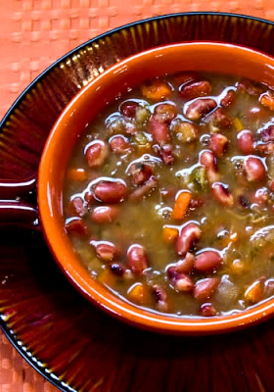 Crockpot (or Stovetop) Anasazi Bean and Cabbage Soup found on KalynsKitchen.com