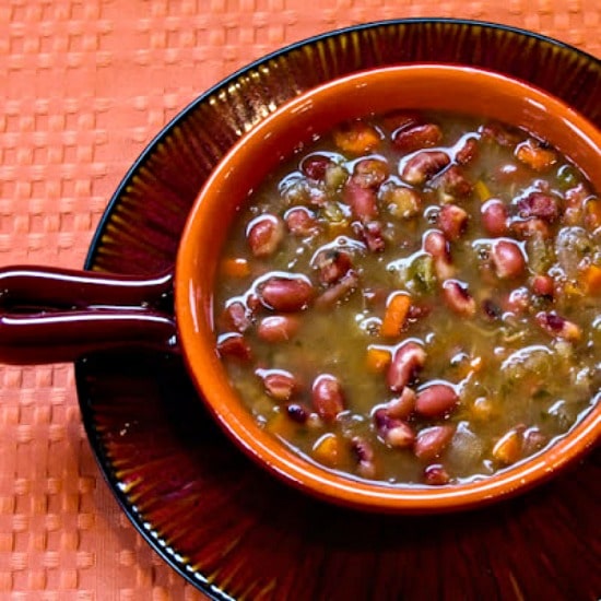 Crockpot (or Stovetop) Anasazi Bean and Cabbage Soup found on KalynsKitchen.com