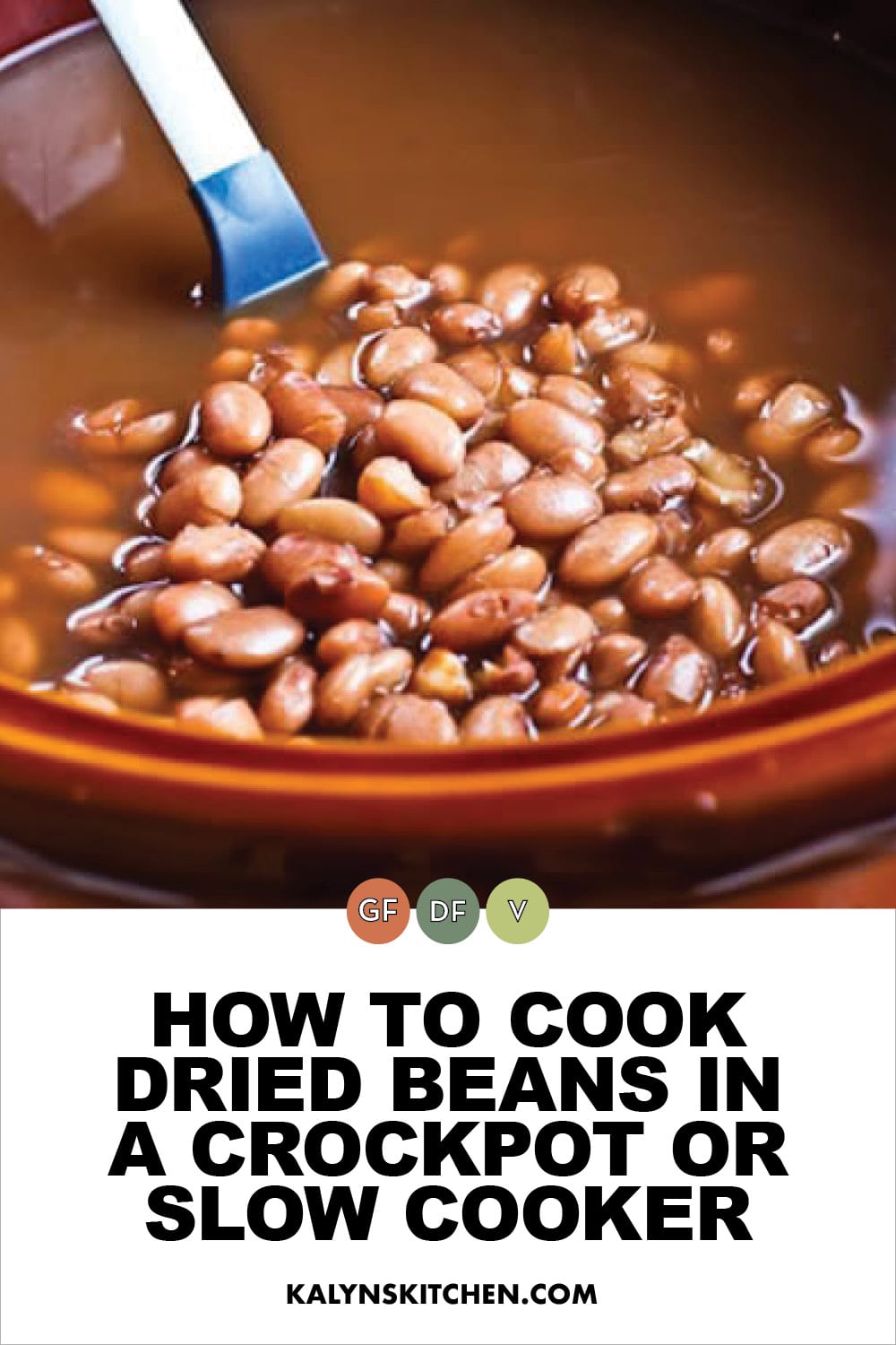 Pinterest image of How to Cook Dried Beans in a Crockpot or Slow Cooker