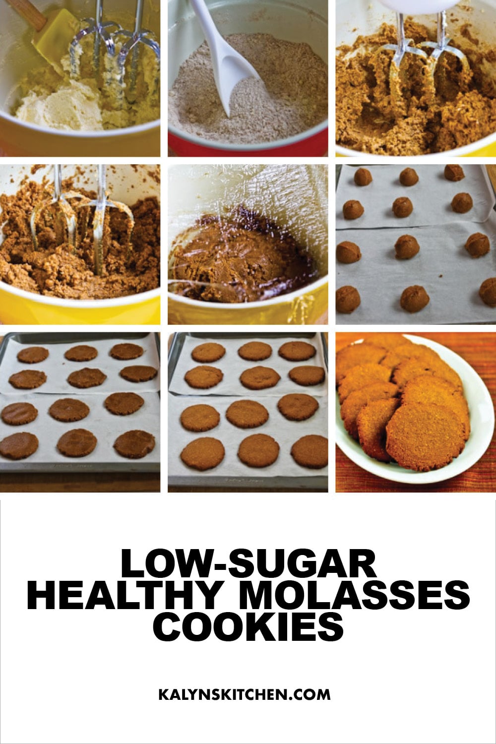 Pinterest image of Low-Sugar Healthy Molasses Cookies
