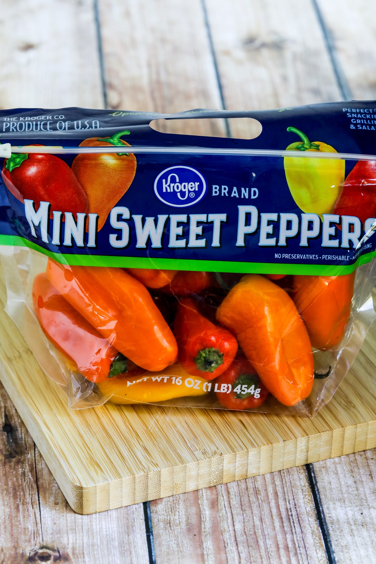 Kalyn's Kitchen Picks: Mini Sweet Peppers photo showing bag of peppers.