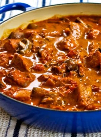 Pork with Paprika, Mushrooms, and Sour Cream found on KalynsKitchen.com