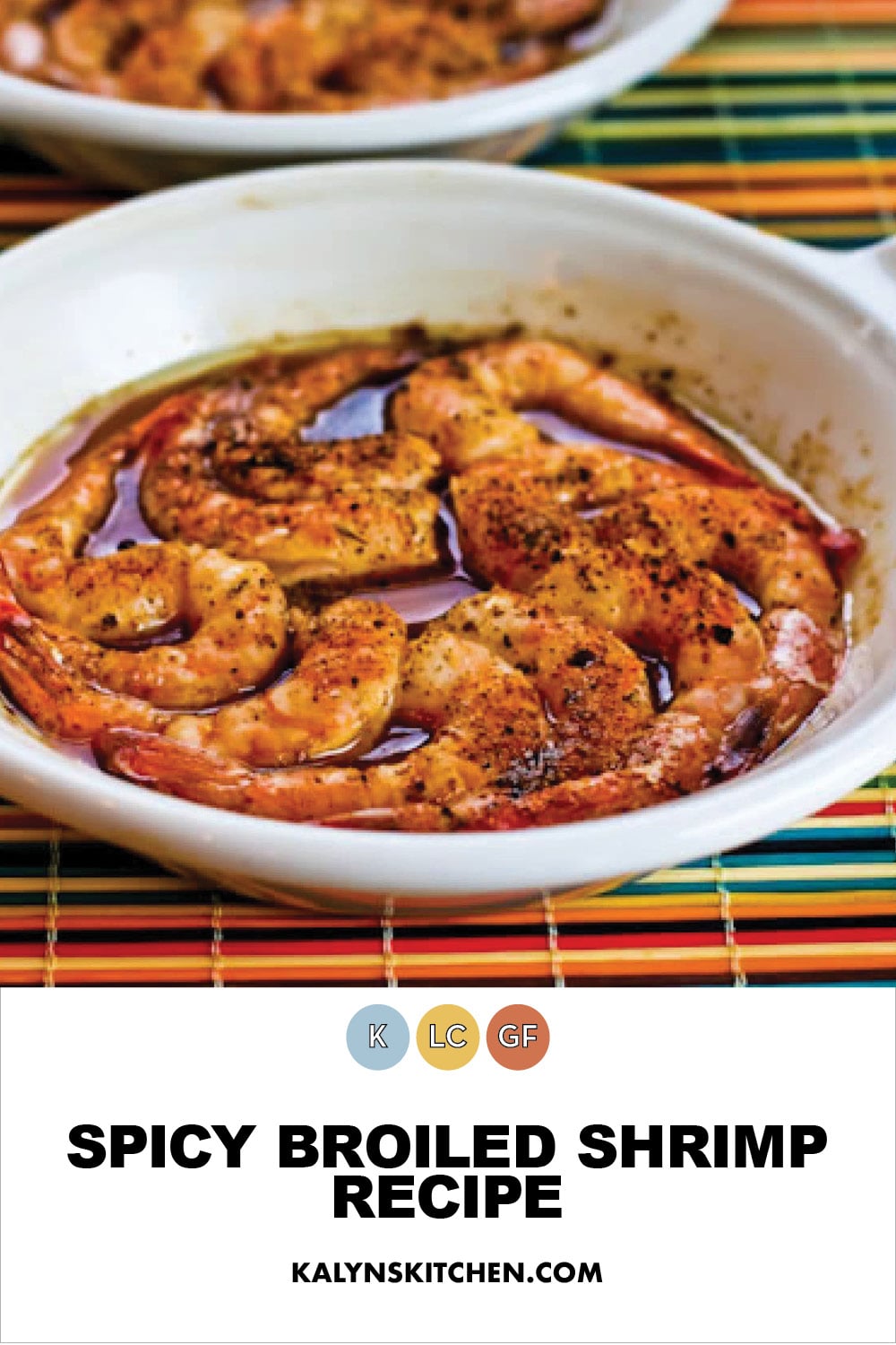 Pinterest image of Spicy Broiled Shrimp Recipe