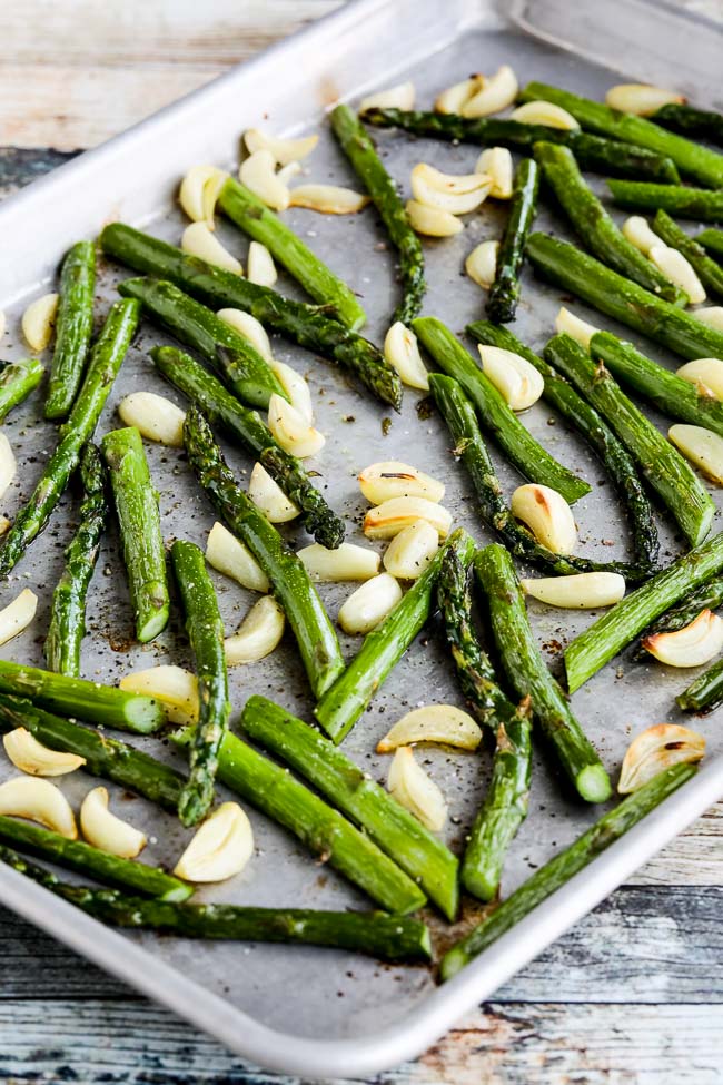 Roasted Asparagus with Garlic found on KalynsKitchen.com