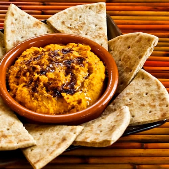 Sweet Potato Hummus with Olive Oil and Sumac found on KalynsKitchen.com