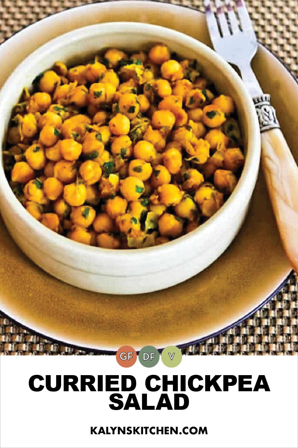 Pinterest image of Curried Chickpea Salad
