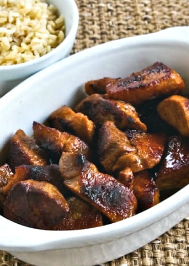 Filipino Pork Adobo shown in serving dish
