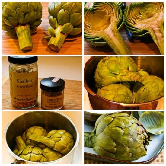 How to Cook Artichokes in a Pressure Cooker found on KalynsKitchen.com