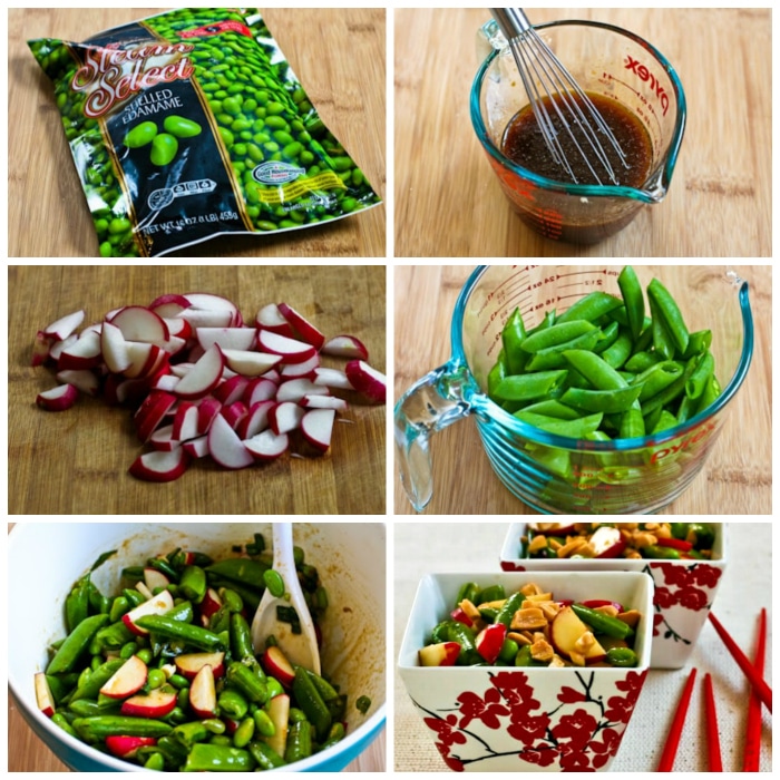 Asian Sugar Snap Pea Salad process shots collage