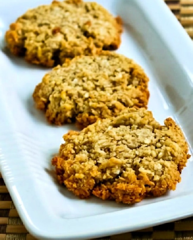 Sugar-Free Coconut Almond Macaroon Cookies shown on serving plate