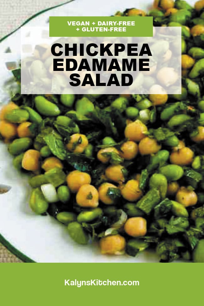 Pinterest image of Chickpea Edamame Salad