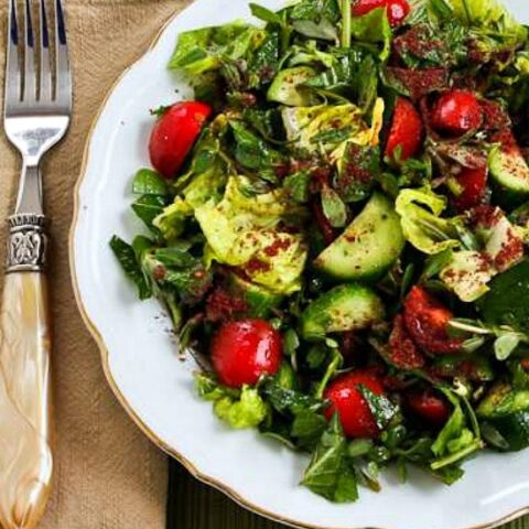 Mediterranean Lettuce Salad with Purslane and Mint