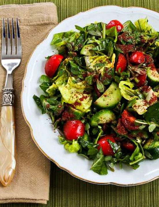 Mediterranean Lettuce Salad With Purslane And Mint Kalyn S Kitchen