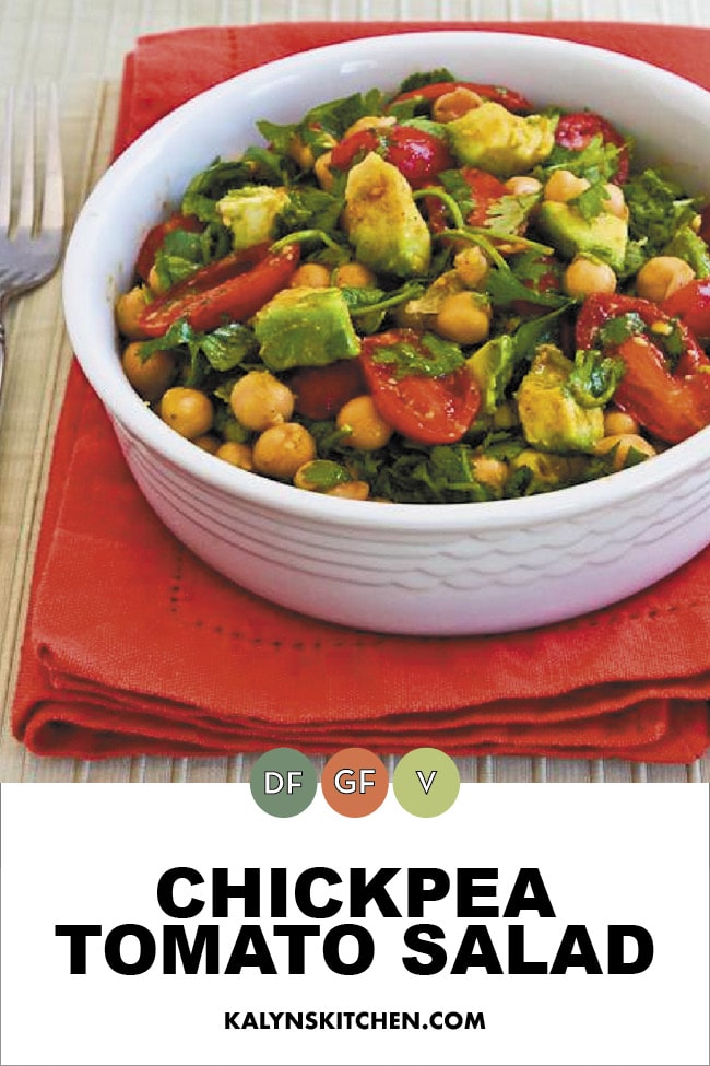 Pinterest image of Chickpea Tomato Salad