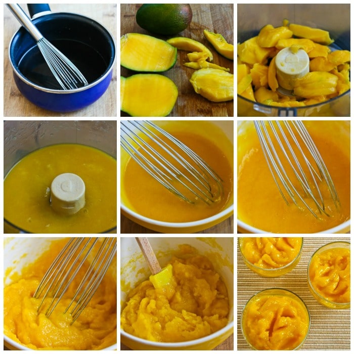 Low-Sugar Mango Sorbet process shots collage