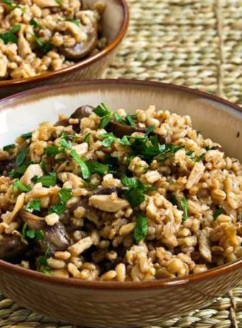 Barley Pilaf with Dried and Fresh Mushrooms found on KalynsKitchen.com