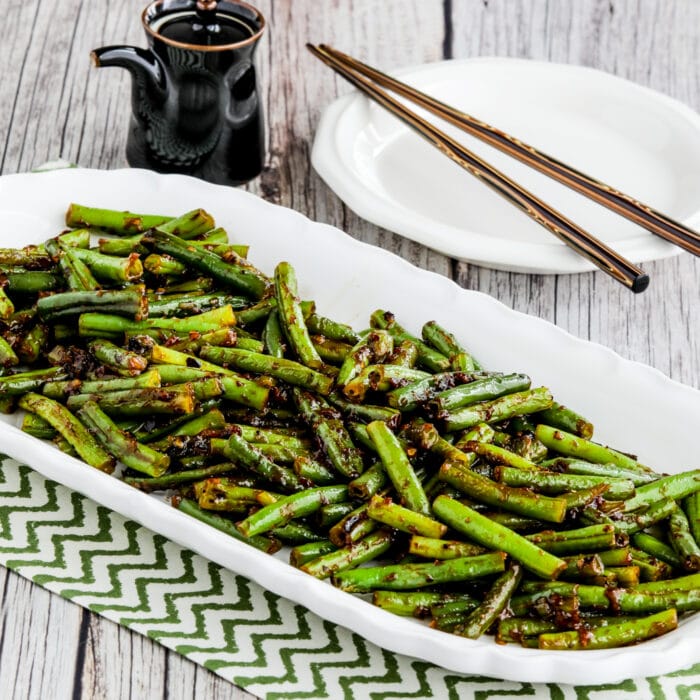square thumbnail image of Spicy Szechuan Green Beans on serving plate