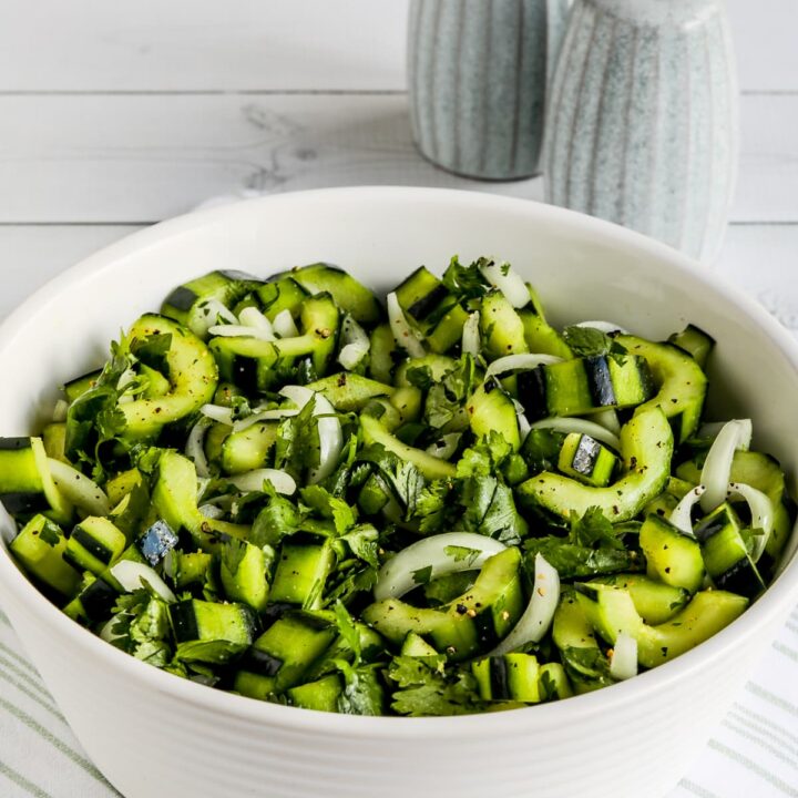 Asian Cucumber Salad in serving bowl.