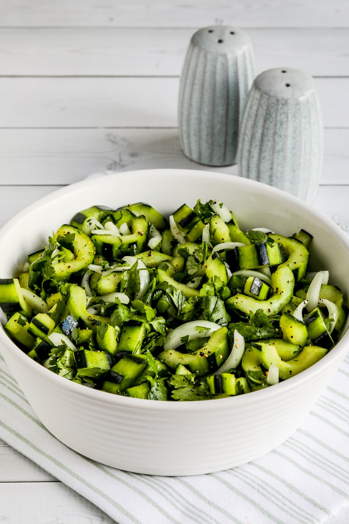 Asian Cucumber Salad in serving bowl.