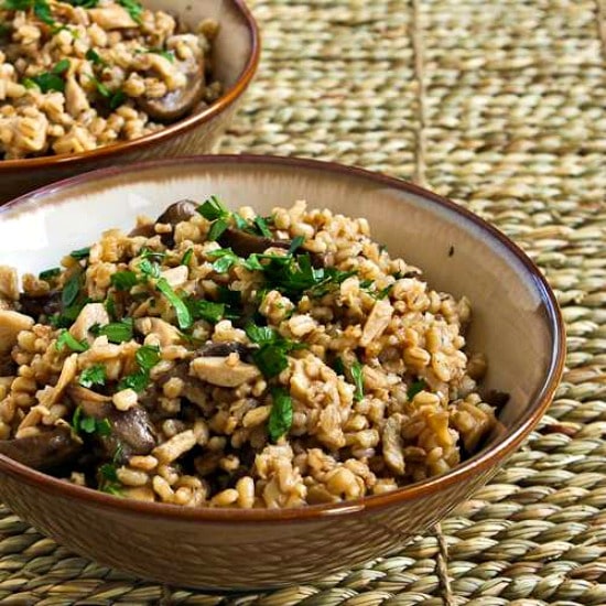 Barley Pilaf with Dried and Fresh Mushrooms found on KalynsKitchen.com