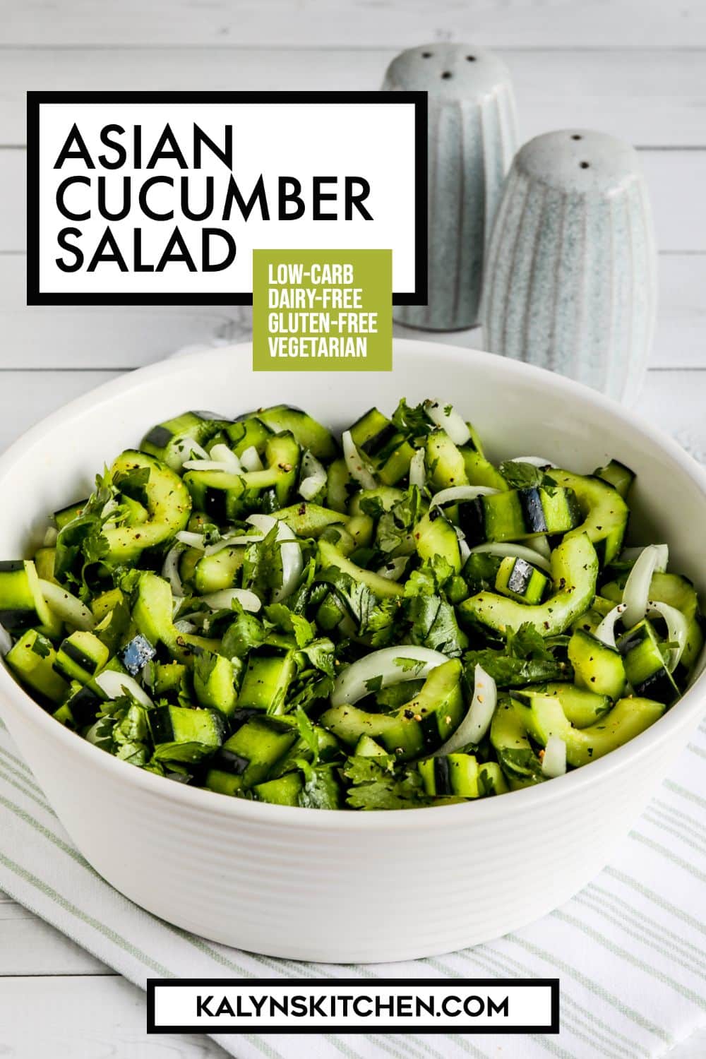 Pinterest image for Asian Cucumber Salad.