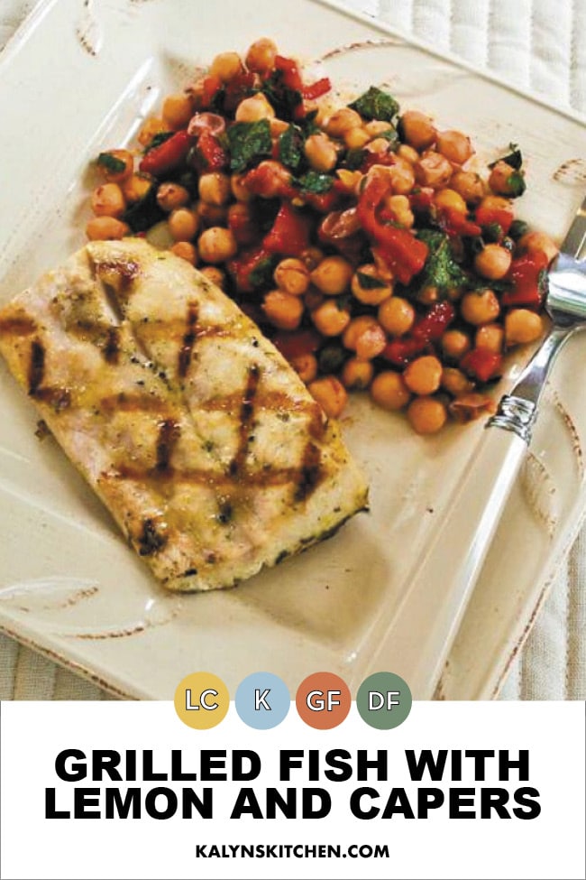 Pinterest image of Grilled Fish with Lemon and Capers