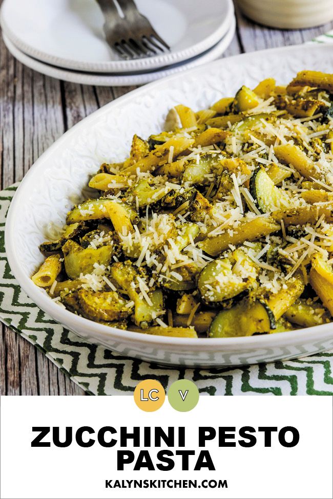 Pinterest image of Zucchini Pesto Pasta