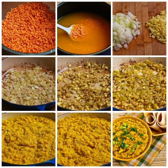 Indian-Style Red Lentils with Ginger (Red Lentil Dal) found on KalynsKitchen.com