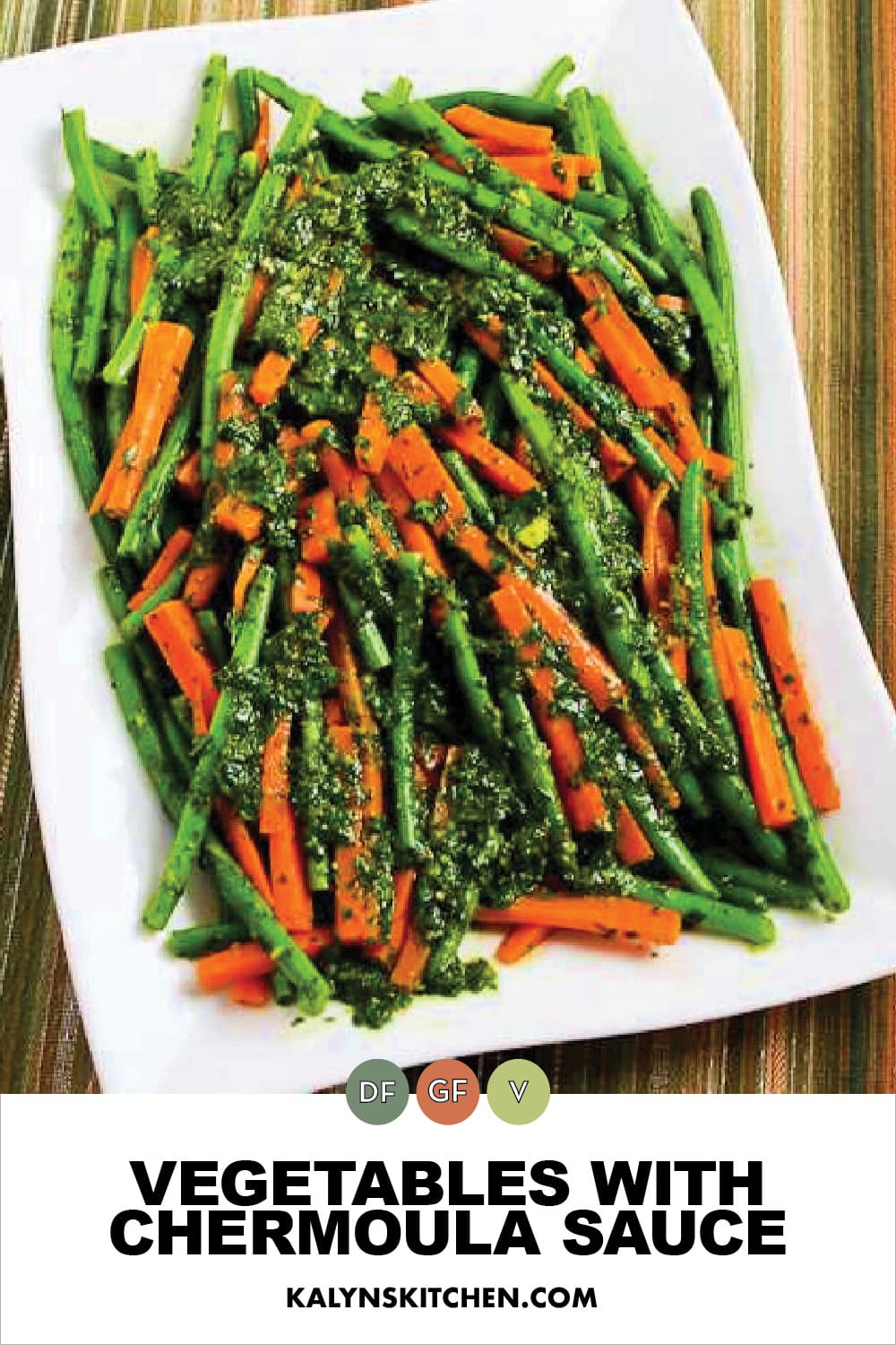 Pinterest image of Vegetables with Chermoula Sauce