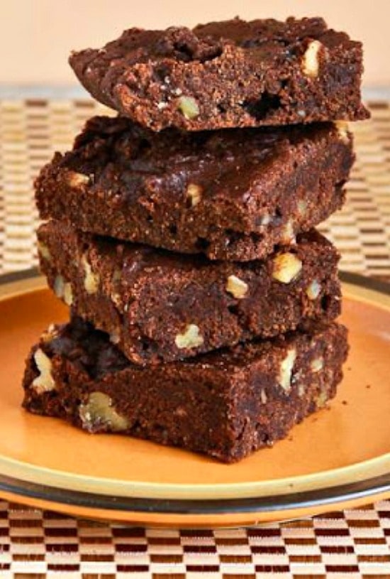 Low-Sugar and Whole Wheat Brownies found on KalynsKitchen.com