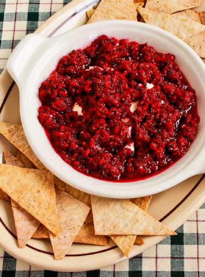 Kalyn S Kitchen Easy Carb Conscious Recipes   1200 Cranberry Cream Cheese Dip Kalynskitchen 680x920 