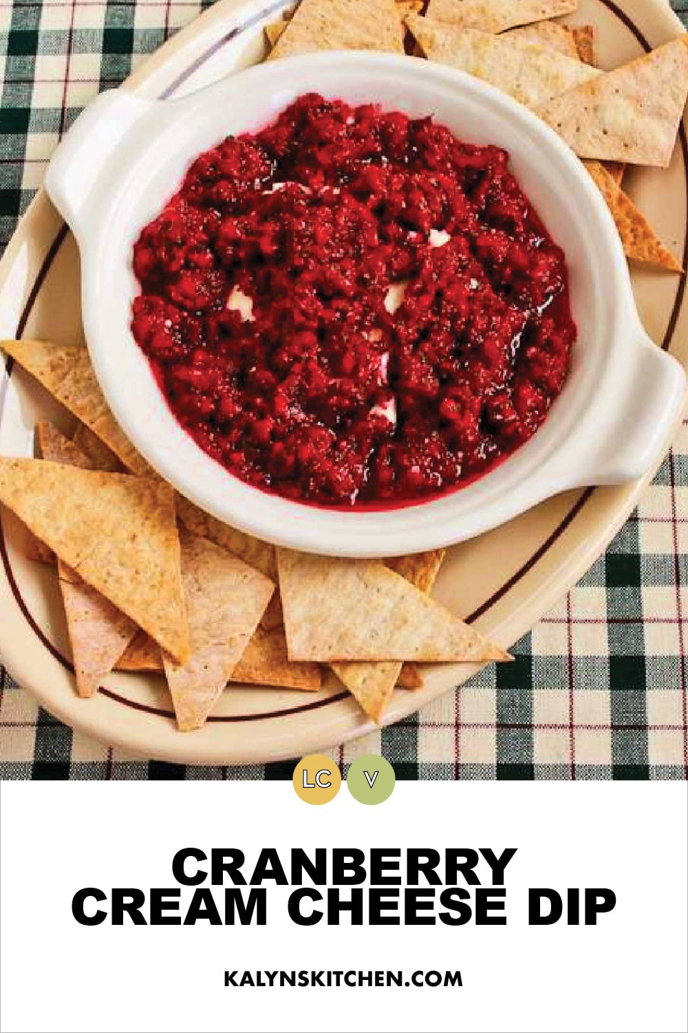 Pinterest image of Cranberry Cream Cheese Dip