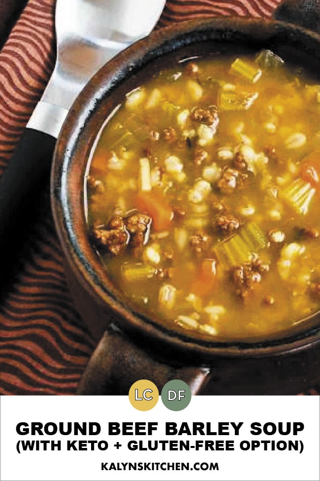 Pinterest image of Ground Beef Barley Soup
