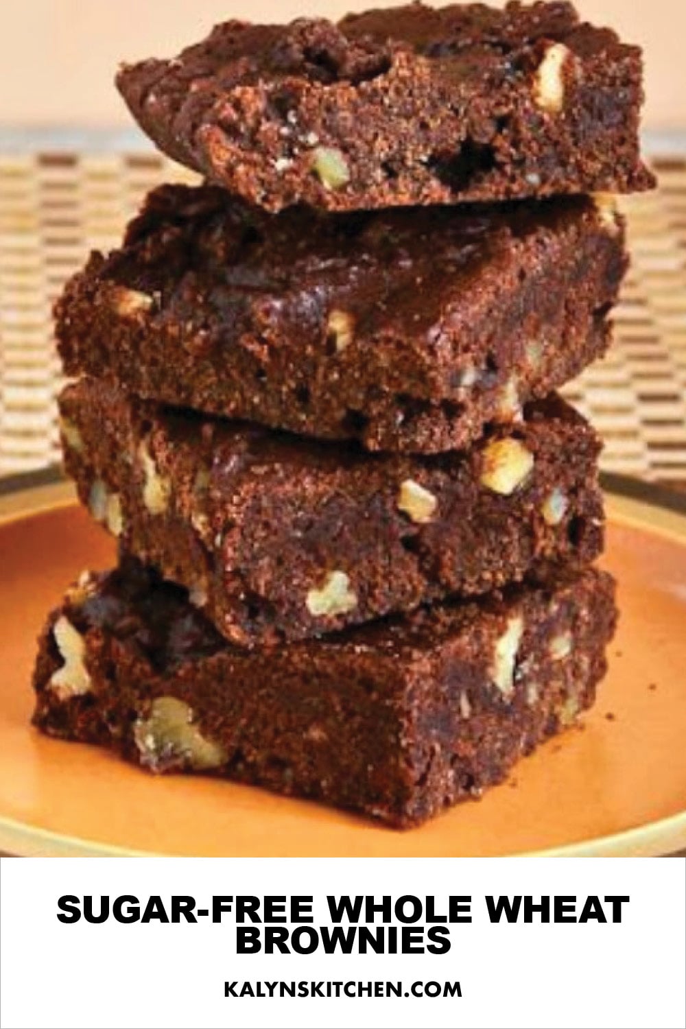 Pinterest image of Sugar-Free Whole Wheat Brownies
