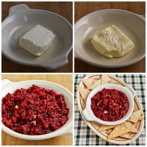 Cranberry Salsa Cream Cheese Holiday Appetizer found on KalynsKitchen.com