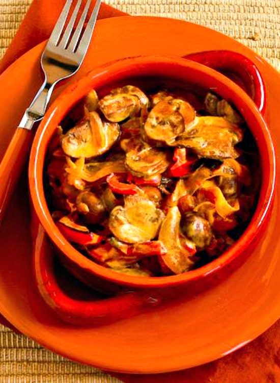 Vegetarian Mushroom Stew finished stew in serving bowl