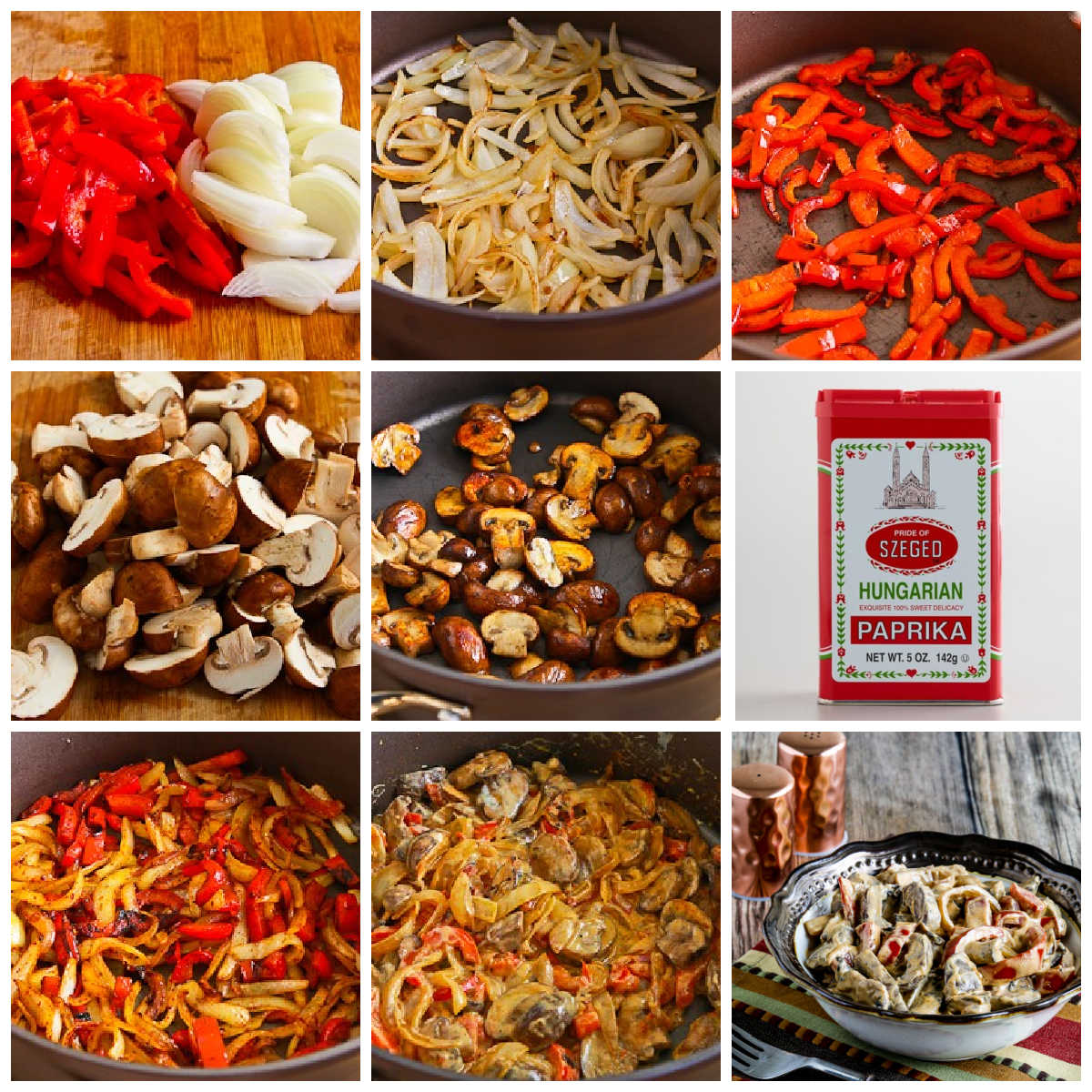 Vegetarian Mushroom Stew collage of recipe steps