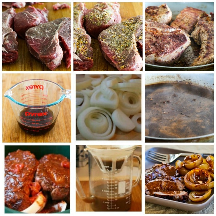 Balsamic and Onion Pot Roast process shots collage