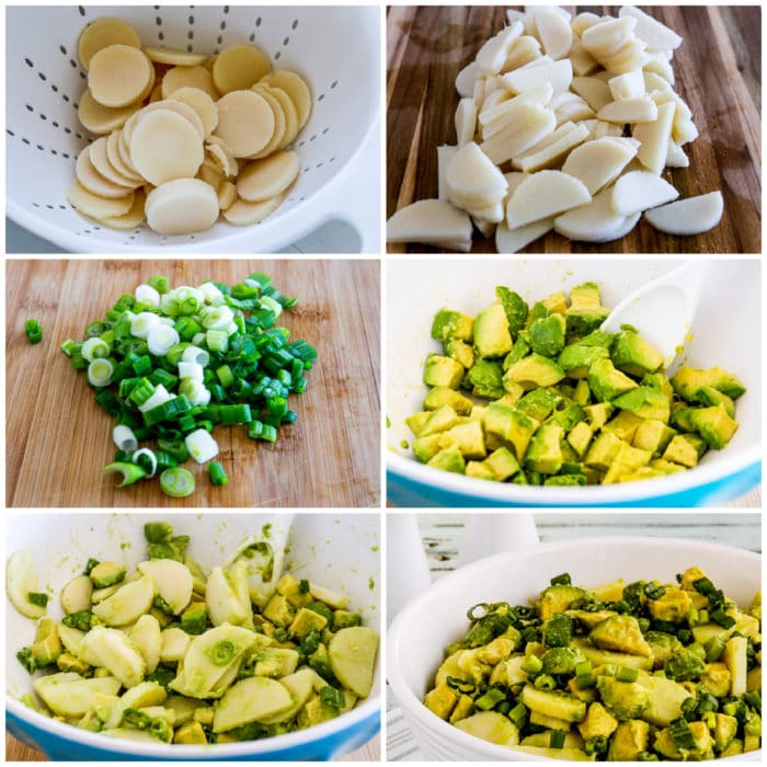 Heart of Palm and Avocado Salad process shot collage photo