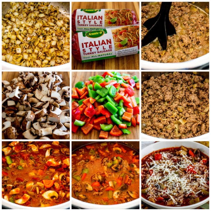 Italian Sausage Stew process shots collage