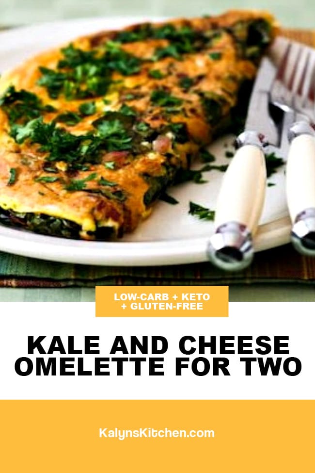 Pinterest image of Kale and Cheese Omelette for Two