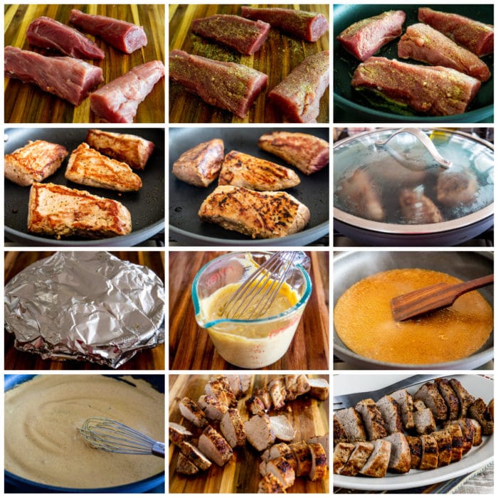 Pork Tenderloin with Mustard Sauce collage photo