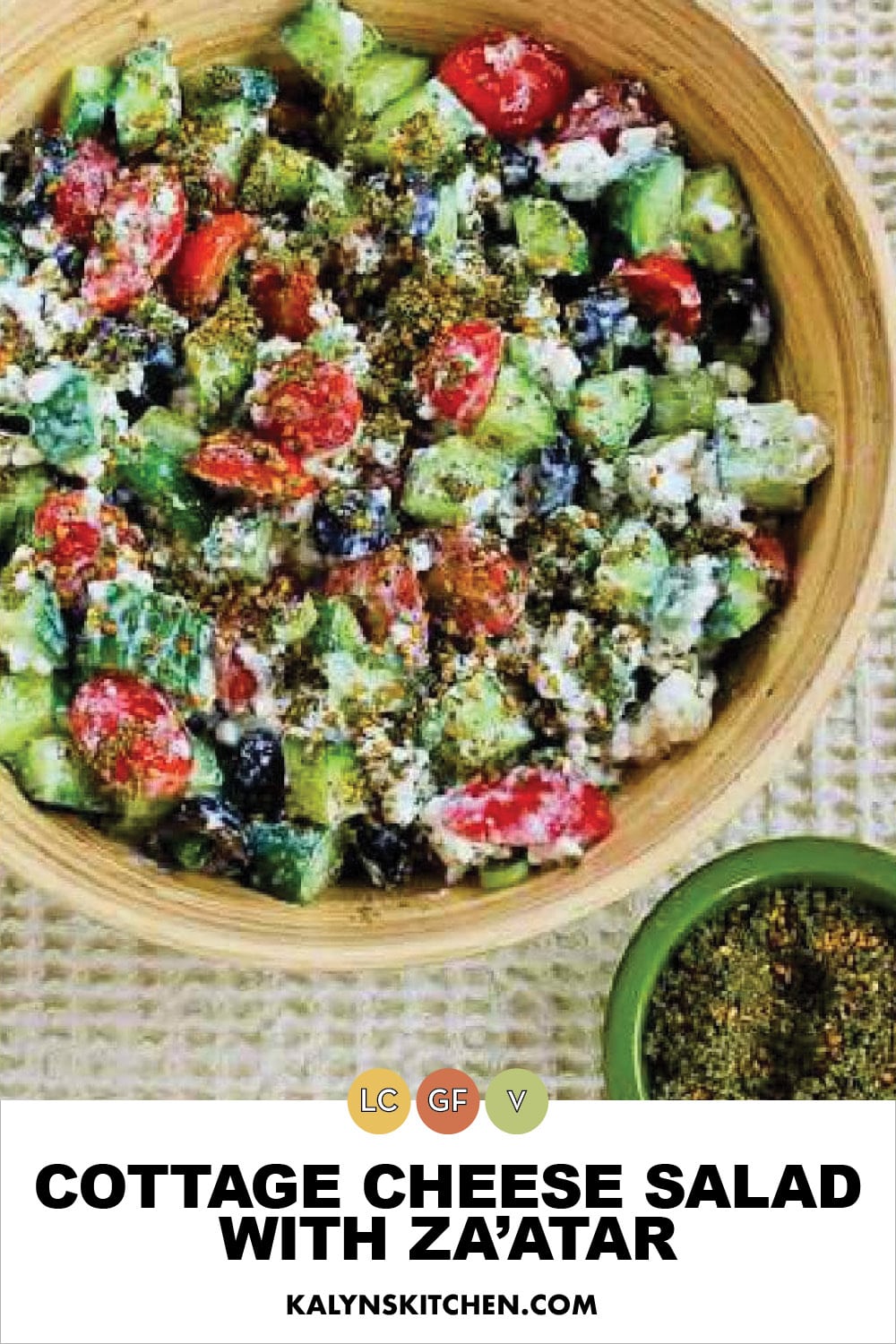 Pinterest image of Cottage Cheese Salad with Za'atar
