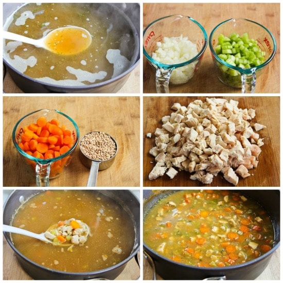 The Chicken Barley Soup is found on KalynsKitchen.com