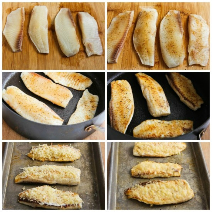 Process shots of how to make Low-Carb White Fish with Parmesan Crust