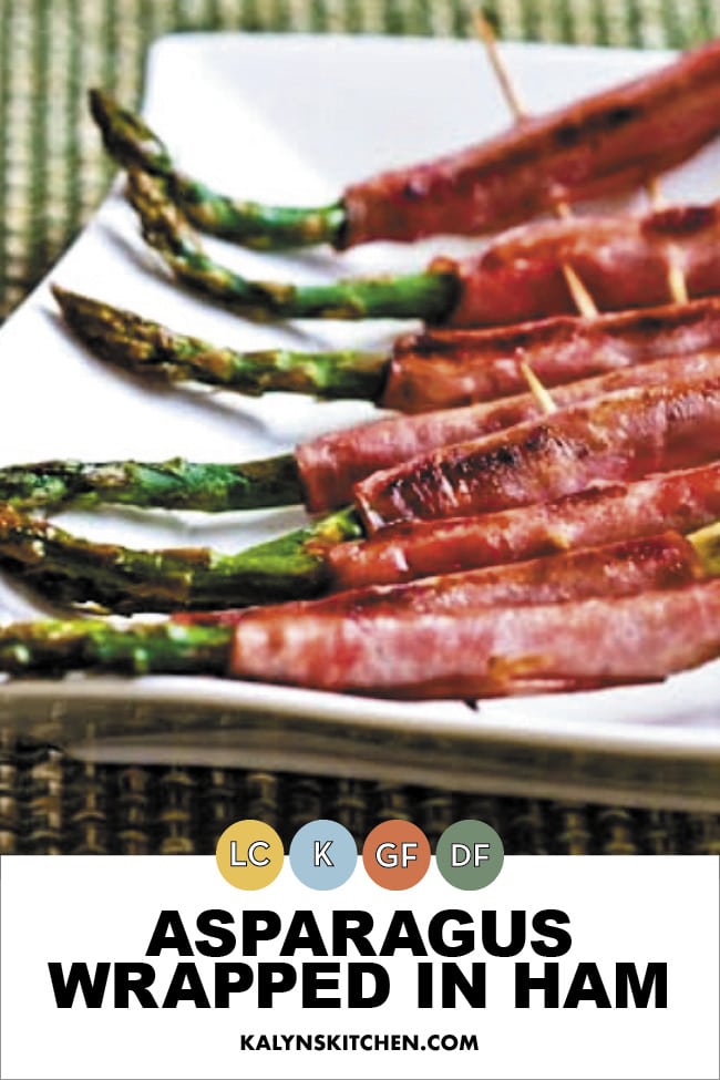 Pinterest image of Asparagus Wrapped in Ham